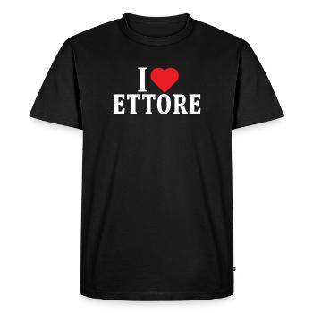 t-shirt J’adore l’idée cadeau du t-shirt Ettore - T-shirt Premium bio Homme - noir - Devant - Nico (187cm)