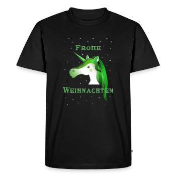 Joyeux Noël - Licorne - T-shirt Premium bio Homme - noir - Devant - Nico (187cm)