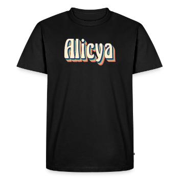 Alicya t-shirt retro vintage t-shirt gift idea - Men's Premium Organic T-Shirt - black - Front - Nico (187cm)