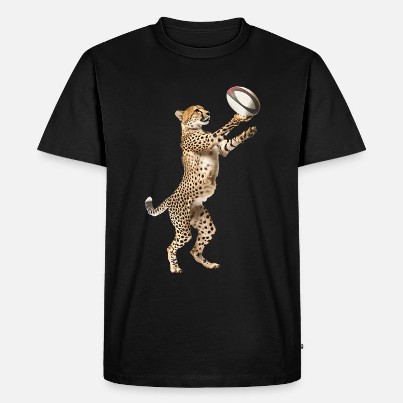 Gepard - Männer Premium Bio T-Shirt - Schwarz
