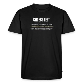 "Cheese Feet" definition with wit - Men's Premium Organic T-Shirt - black - Front - Nico (187cm)