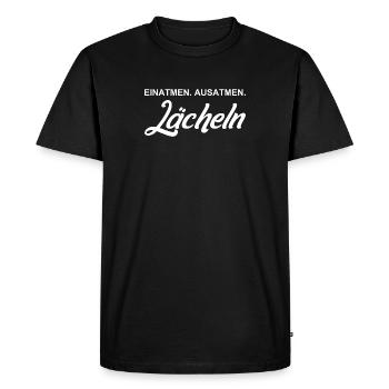 Inspirer - Expirer - Sourire - T-shirt Premium bio Homme - noir - Devant - Nico (187cm)