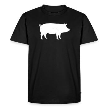 Silhouette de cochon Animal d’élevage Vecteur - T-shirt Premium bio Homme - noir - Devant - Nico (187cm)