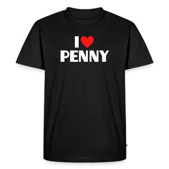 J’adore Penny Cœur Rose J’aime Penny - T-shirt Premium bio Homme - noir - Devant - Nico (187cm)