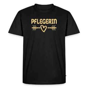 Cœur, merci, infirmière - T-shirt Premium bio Homme - noir - Devant - Nico (187cm)