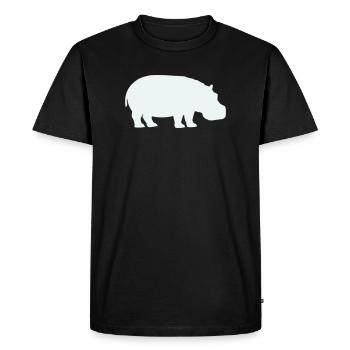 Blue Hippo Silhouette - Men's Premium Organic T-Shirt - black - Front - Nico (187cm)