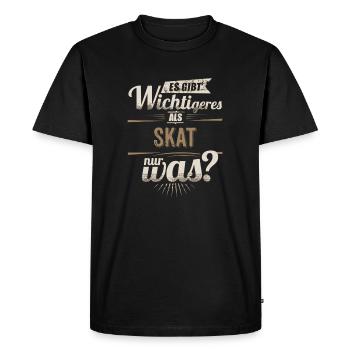 Sportler Motiv - Skat - es gibt wichtigeres - - Männer Premium Bio T-Shirt - Schwarz - Vorne - Nico (187cm)