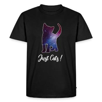 Chat chaton silhouette espace chat galaxie - T-shirt Premium bio Homme - noir - Devant - Nico (187cm)