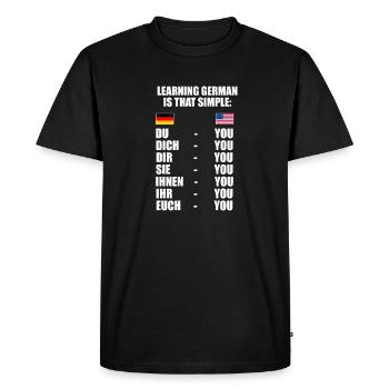 Apprendre l'allemand peut être si facile - anglais - T-shirt Premium bio Homme - noir - Devant - Nico (187cm)