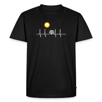 ECG Solar Energy Heart Line Generating Electricity Climate - T-shirt Premium bio Homme - noir - Devant - Nico (187cm)