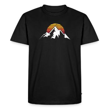 Silhouette de montagne de la crête du coucher de soleil - T-shirt Premium bio Homme - noir - Devant - Nico (187cm)
