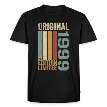 1999 | Édition Limitée cadeau d'anniversaire 1999 - T-shirt Premium bio Homme - noir - Devant - Nico (187cm)