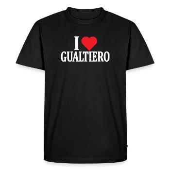 t-shirt I love Gualtiero t-shirt gift idea - Men's Premium Organic T-Shirt - black - Front - Nico (187cm)
