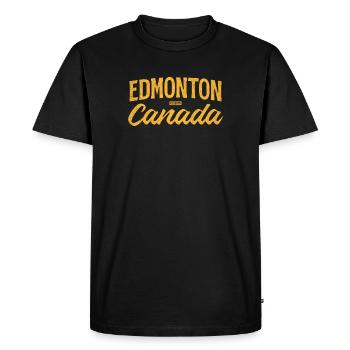 Edmonton Alberta Canada – Retro Lettering - Men's Premium Organic T-Shirt - black - Front - Nico (187cm)