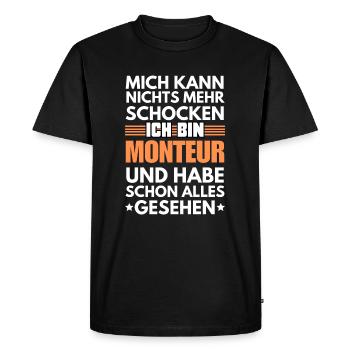 Non-shockable fitter - Men's Premium Organic T-Shirt - black - Front - Nico (187cm)
