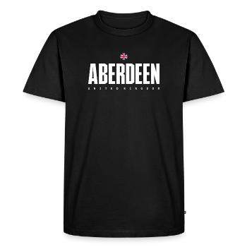 Aberdeen Crest UK Flag - Men's Premium Organic T-Shirt - black - Front - Nico (187cm)