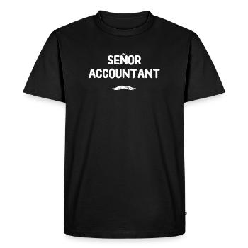 Señor Accountant - Men's Premium Organic T-Shirt - black - Front - Nico (187cm)