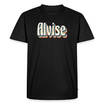 Alvise retro t-shirt vintage t-shirt gift idea - Men's Premium Organic T-Shirt - black - Front - Nico (187cm)