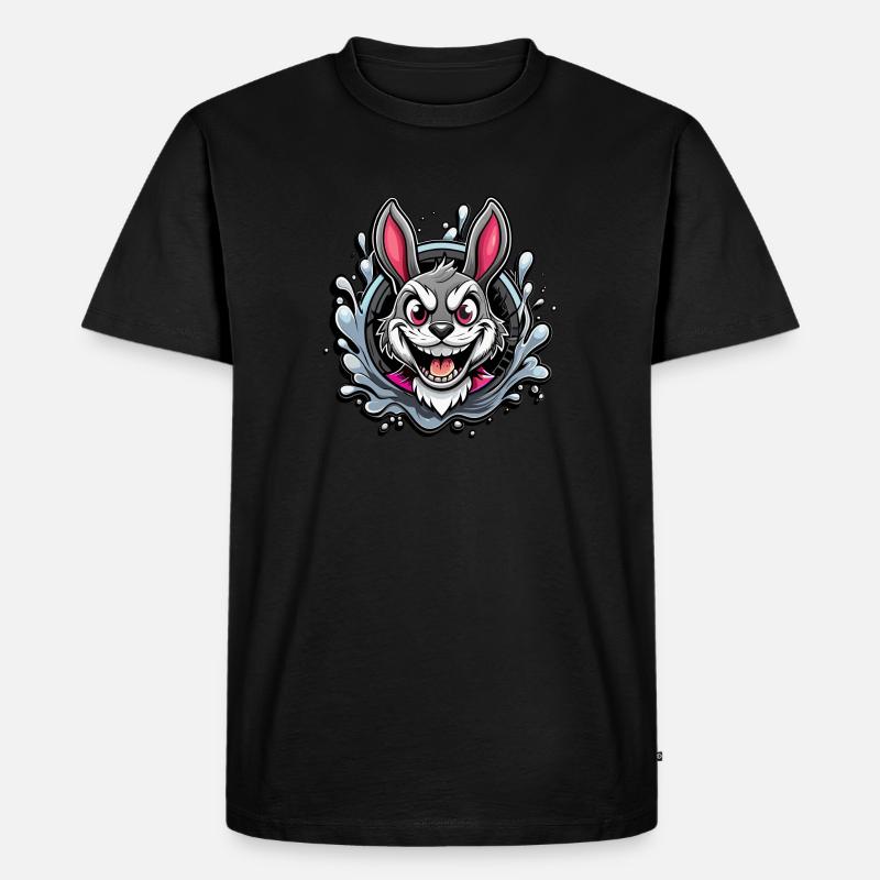 crazy easter bunny - Männer Premium Bio T-Shirt - Schwarz