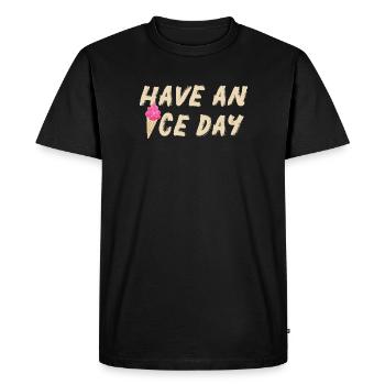 Crème glacée belle journée crème glacée glacier glacier salutation citations cool - T-shirt Premium bio Homme - noir - Devant - Nico (187cm)