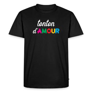 Uncle of Love - Family - Christmas - Men's Premium Organic T-Shirt - black - Front - Nico (187cm)