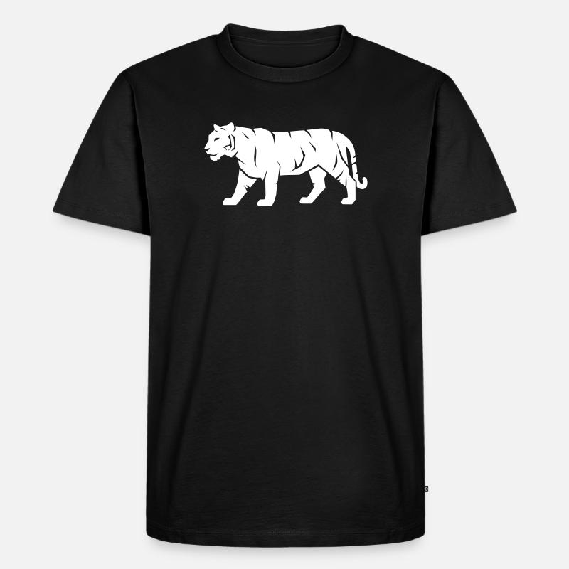 Tiger_Raubkatze_Wild_Tier_Vector_path22 - Männer Premium Bio T-Shirt - Schwarz