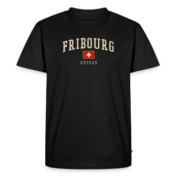 Emblème suisse vintage de Fribourg - T-shirt Premium bio Homme - noir - Devant - Nico (187cm)