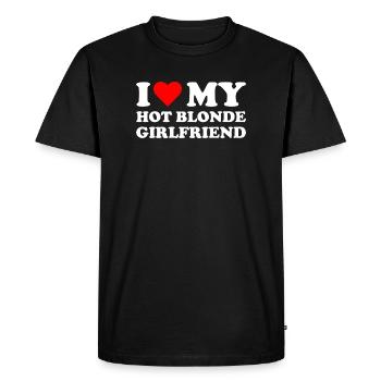 I love my blonde girlfriend - Men's Premium Organic T-Shirt - black - Front - Nico (187cm)