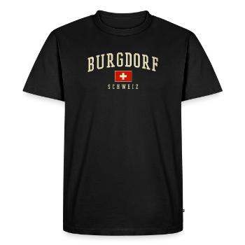 Emblème vintage Burgdorf Suisse - T-shirt Premium bio Homme - noir - Devant - Nico (187cm)