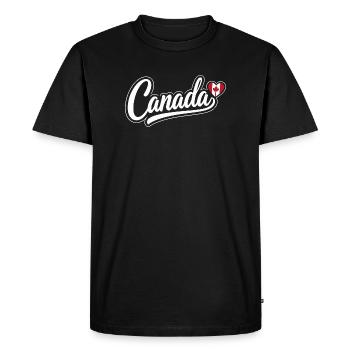 Scénario canadien avec cœur de feuille d’érable Fan patriotique - T-shirt Premium bio Homme - noir - Devant - Nico (187cm)