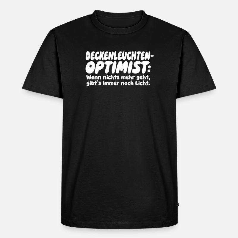 Deckenleuchten-Optimist - Männer Premium Bio T-Shirt - Schwarz