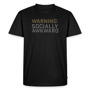 Avertissement : Socialement maladroit Drôle social Maladroit - T-shirt Premium bio Homme - noir - Devant - Nico (187cm)