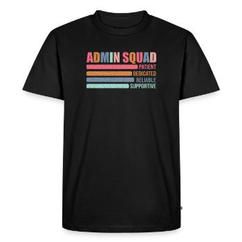 Admin Squad: Colored Retro Office Team Gift - Men's Premium Organic T-Shirt - black - Front - Nico (187cm)