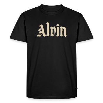 Art de noms Alvin Gothic - T-shirt Premium bio Homme - noir - Devant - Nico (187cm)