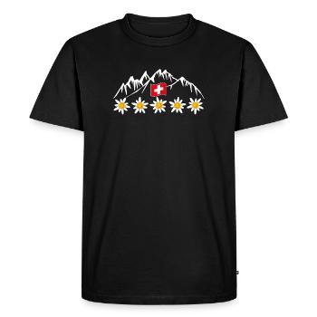 Suisse, montagnes, glaciers, vacances - T-shirt Premium bio Homme - noir - Devant - Nico (187cm)