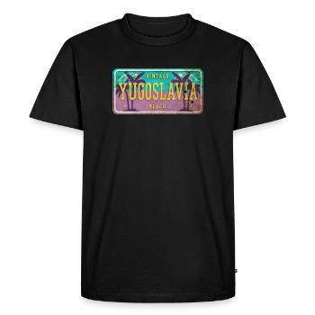 Signe vintage Yougoslavie - T-shirt Premium bio Homme - noir - Devant - Nico (187cm)