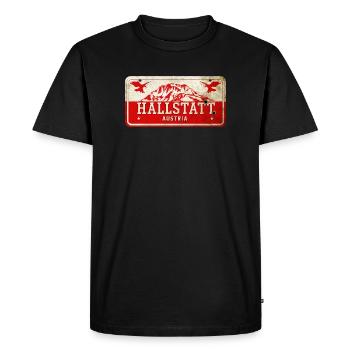 Hallstatt Austrian vintage sign - Men's Premium Organic T-Shirt - black - Front - Nico (187cm)