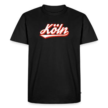Design de lettrage en cologne avec contour rouge - T-shirt Premium bio Homme - noir - Devant - Nico (187cm)