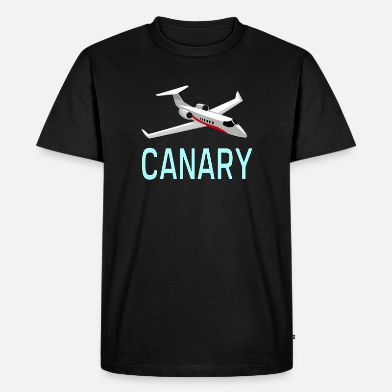 Luftfahrt Canary Jet - Männer Premium Bio T-Shirt - Schwarz