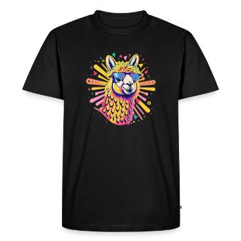 Alpaga Pop Art - T-shirt Premium bio Homme - noir - Devant - Nico (187cm)