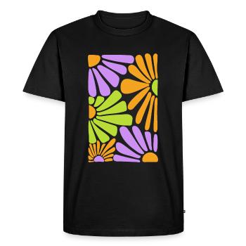 Fleurs Fleurs Vintage Rétro - T-shirt Premium bio Homme - noir - Devant - Nico (187cm)