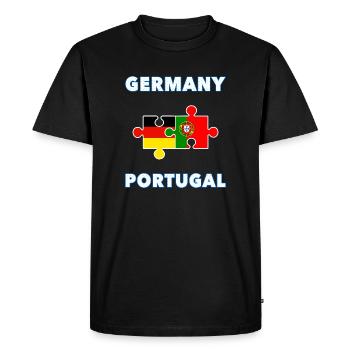 Germany Portugal Puzzle - Men's Premium Organic T-Shirt - black - Front - Nico (187cm)