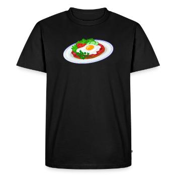 Traditional English breakfast - Men's Premium Organic T-Shirt - black - Front - Nico (187cm)