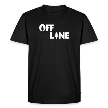 Offline – Nature, Forest &amp; Outdoor Saying Motif - Men's Premium Organic T-Shirt - black - Front - Nico (187cm)