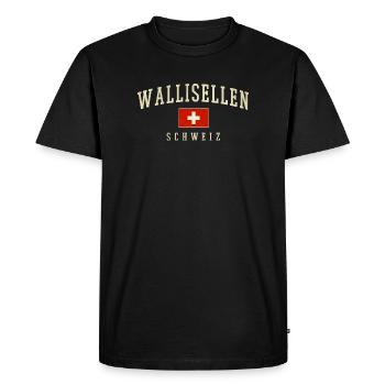 Wallisellen Suisse Conception du drapeau - T-shirt Premium bio Homme - noir - Devant - Nico (187cm)