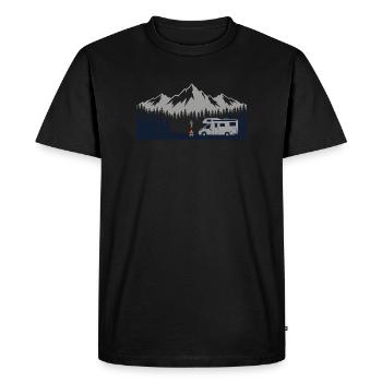 Chemise de camping pour camping-car - T-shirt Premium bio Homme - noir - Devant - Nico (187cm)