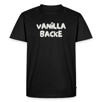 Joue vanille - T-shirt Premium bio Homme - noir - Devant - Nico (187cm)