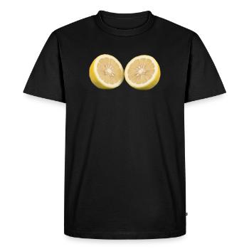 Citron Citron Citron Citron, Moitié, T-shirt, Sweat à Capuche - T-shirt Premium bio Homme - noir - Devant - Nico (187cm)