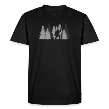 Rocher de Bigfoot sur la forêt de yétis du signe Sasquatch - T-shirt Premium bio Homme - noir - Devant - Nico (187cm)