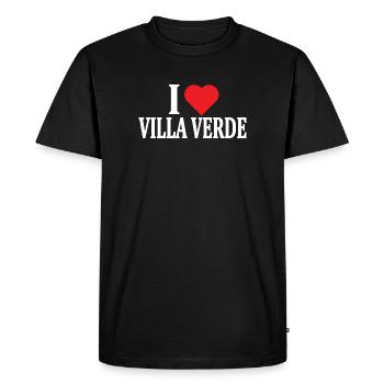 t-shirt Io amo Villa Verde t-shirt Sardaigne - T-shirt Premium bio Homme - noir - Devant - Nico (187cm)